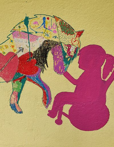 Das Bild ist ein buntes Kunstwerk