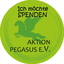 Spenden-Aktion-Pegasus Button mit der Möglichkeit zu Spenden